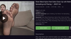 Sheer Black Nylon Feet Soles Close-Up with Relentless Toe Spreading and Flexing - JINGYI 4K（young woman qingqing）