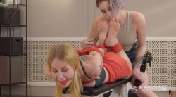 RF studio production – Olivia is hogtied and has fun while Astrid plays with her feet (FULL HD MP4)
